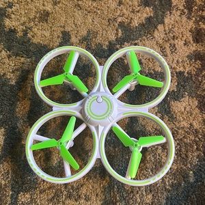 Green and white drone
